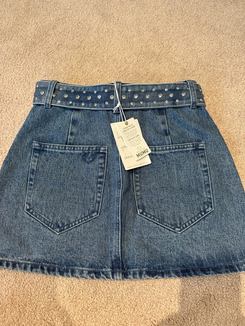 Show Me Your Mumu Studded Denim Bustier & Skirt Set - Blue - Picture 8 of 8